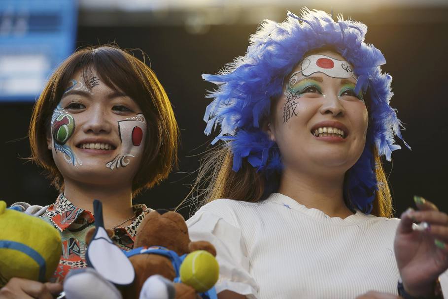 Le tifose di Nishikori celebrano la vittoria (Action Images) 